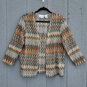 ALFRED Dunner Chevron Stripe Cardigan Medium